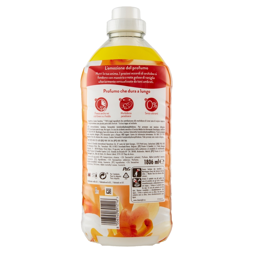 Lenor Ammorbidente Lavatrice Concentrato, Oro e Fiori di Vaniglia, 86 Lavaggi 1806 ml